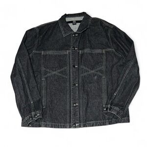 Vintage 90s Marithe Francois Girbaud Black Denim Trucker Jacket